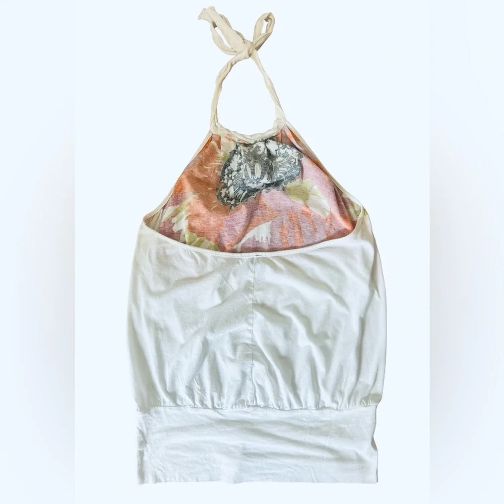 Language Floral Halter Top Size L - Picture 3 of 5